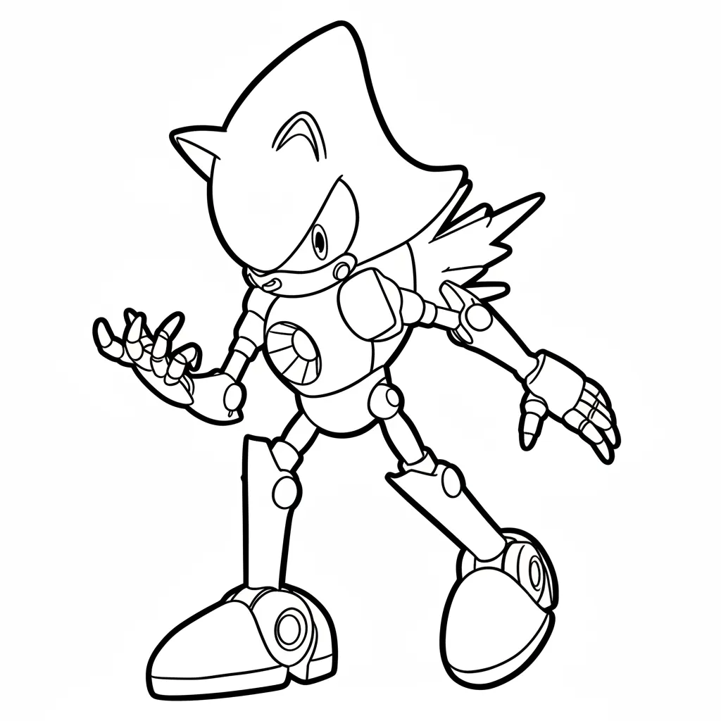 Metal Sonic 9 para colorear gratis para niños