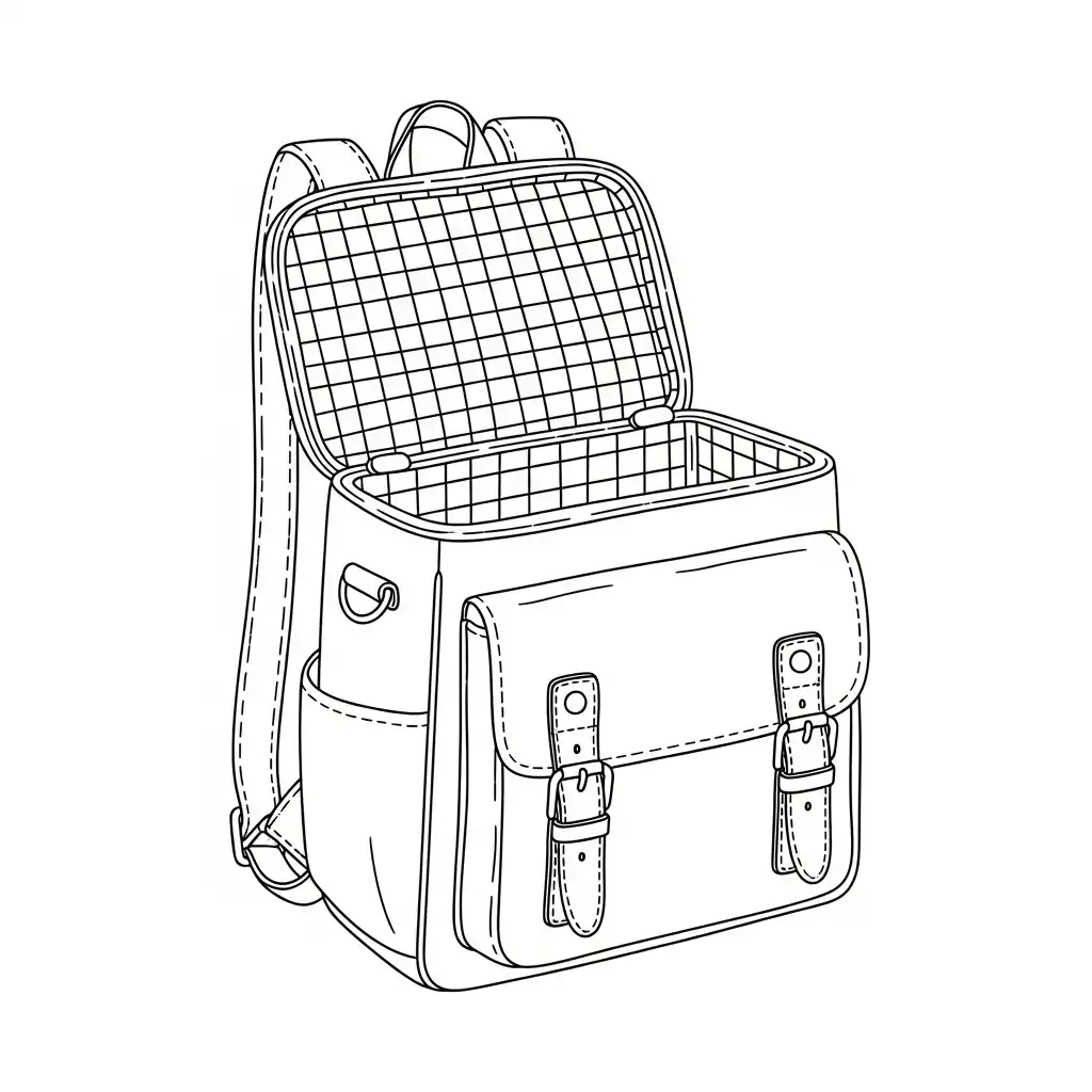 Mochila para colorear gratis para imprimir 1