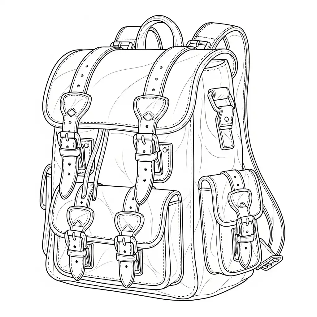 Mochila para colorear y recortar para imprimir 1