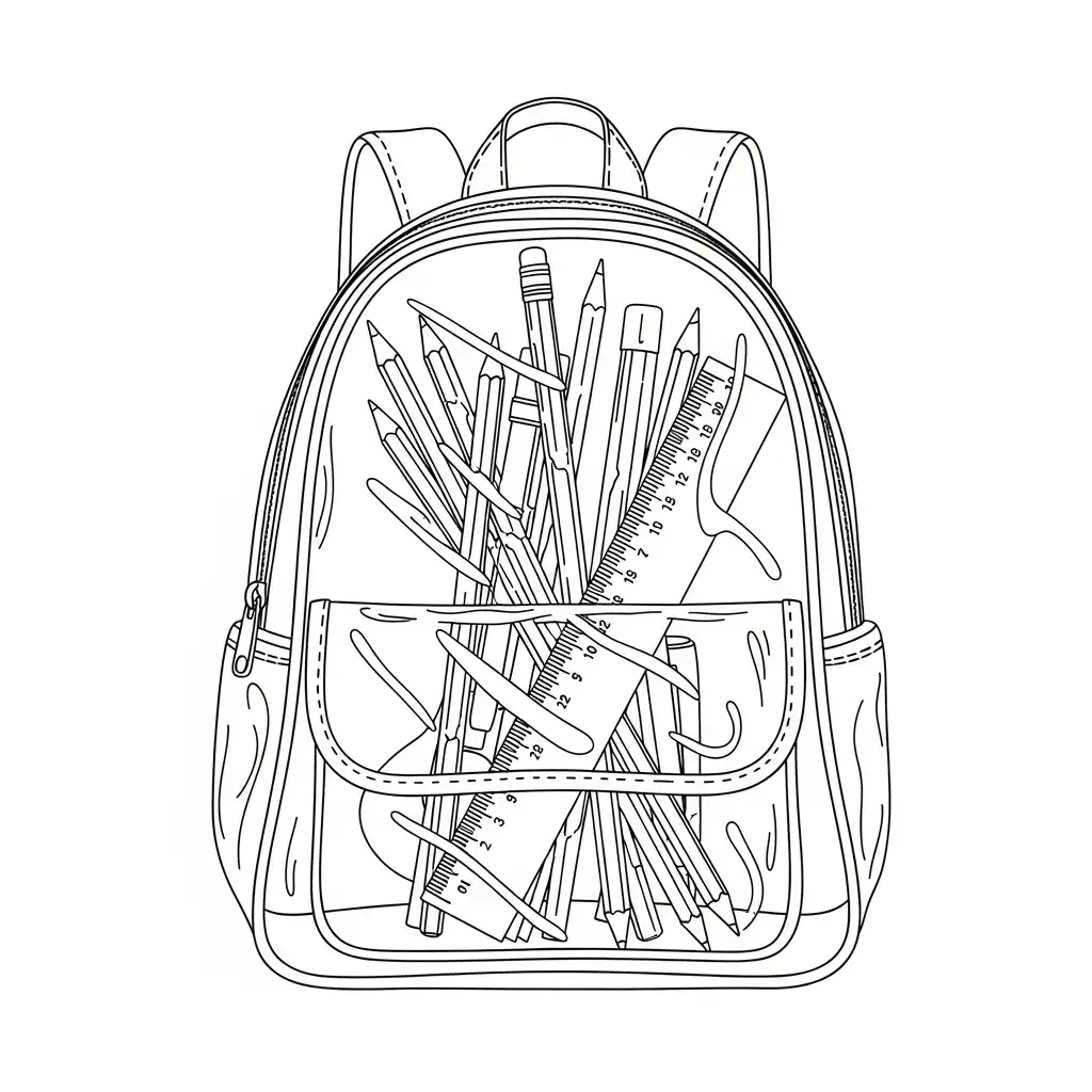 Mochila para colorear para niños para imprimir 2