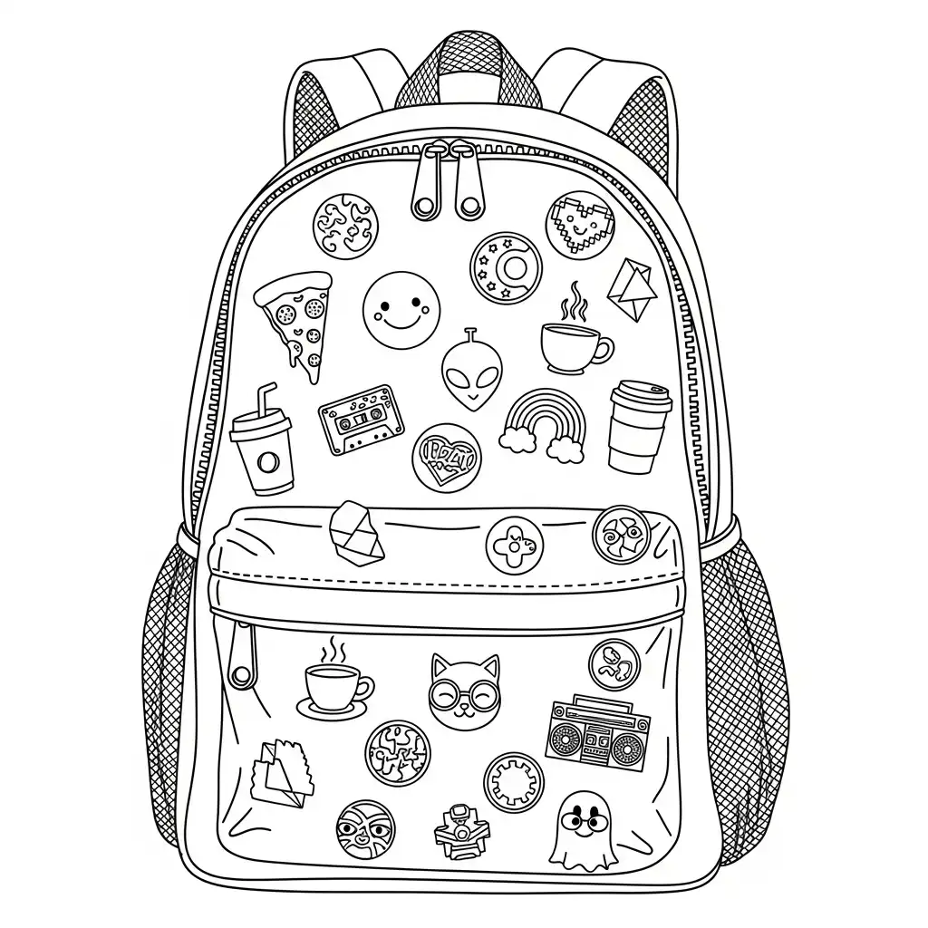 Mochila para colorear y dibujos