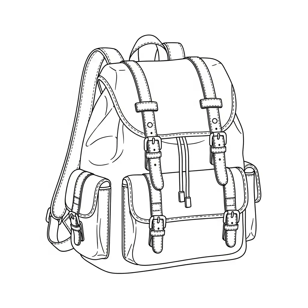 Mochila para colorear para niños para imprimir 1