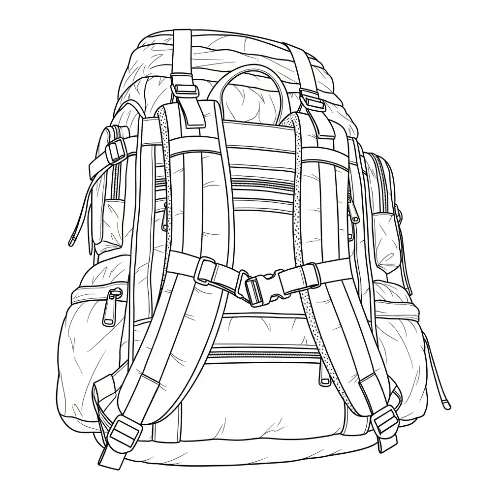 Mochila para colorear para imprimir gratis 1