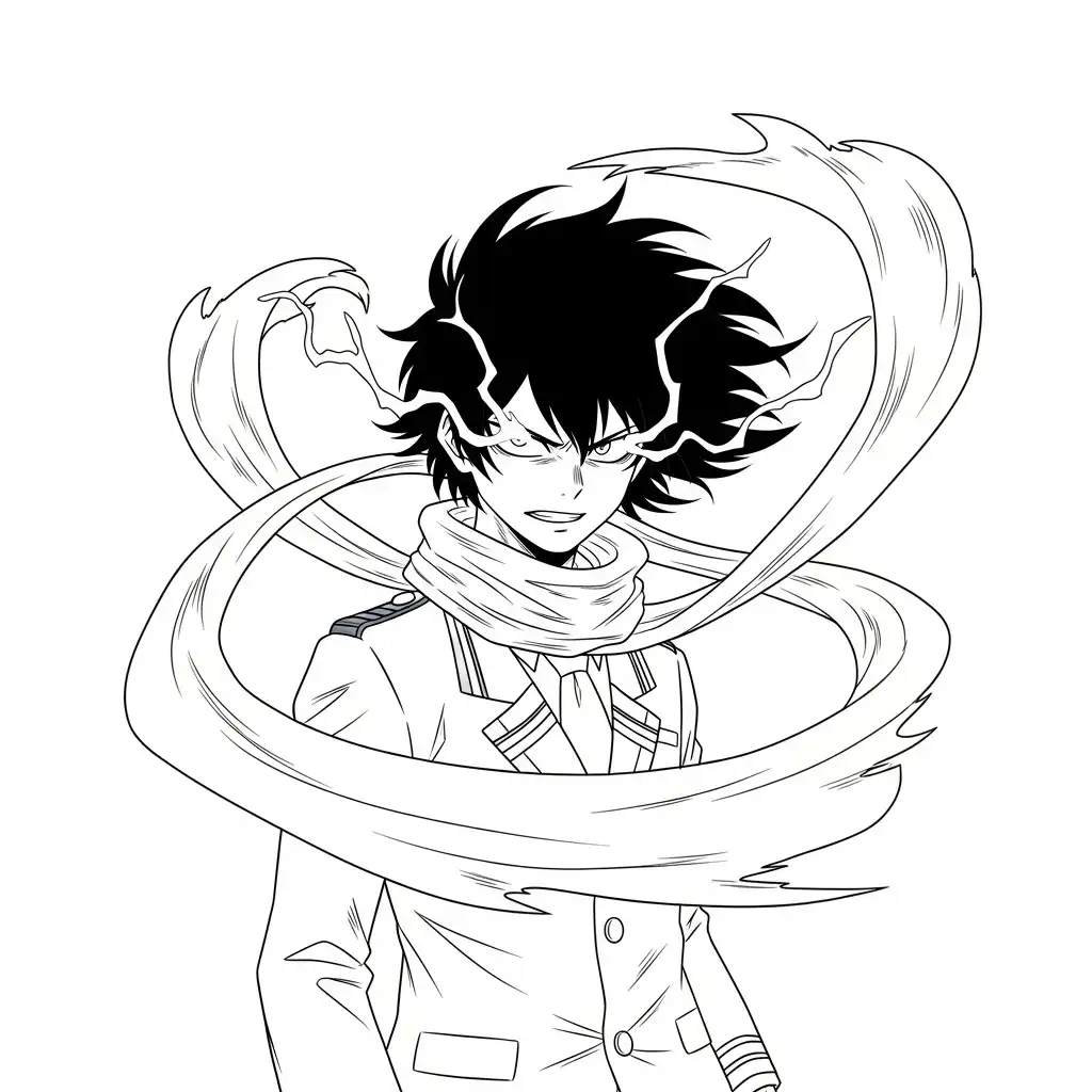 imprimir My Hero Academia para colorear para niño 1