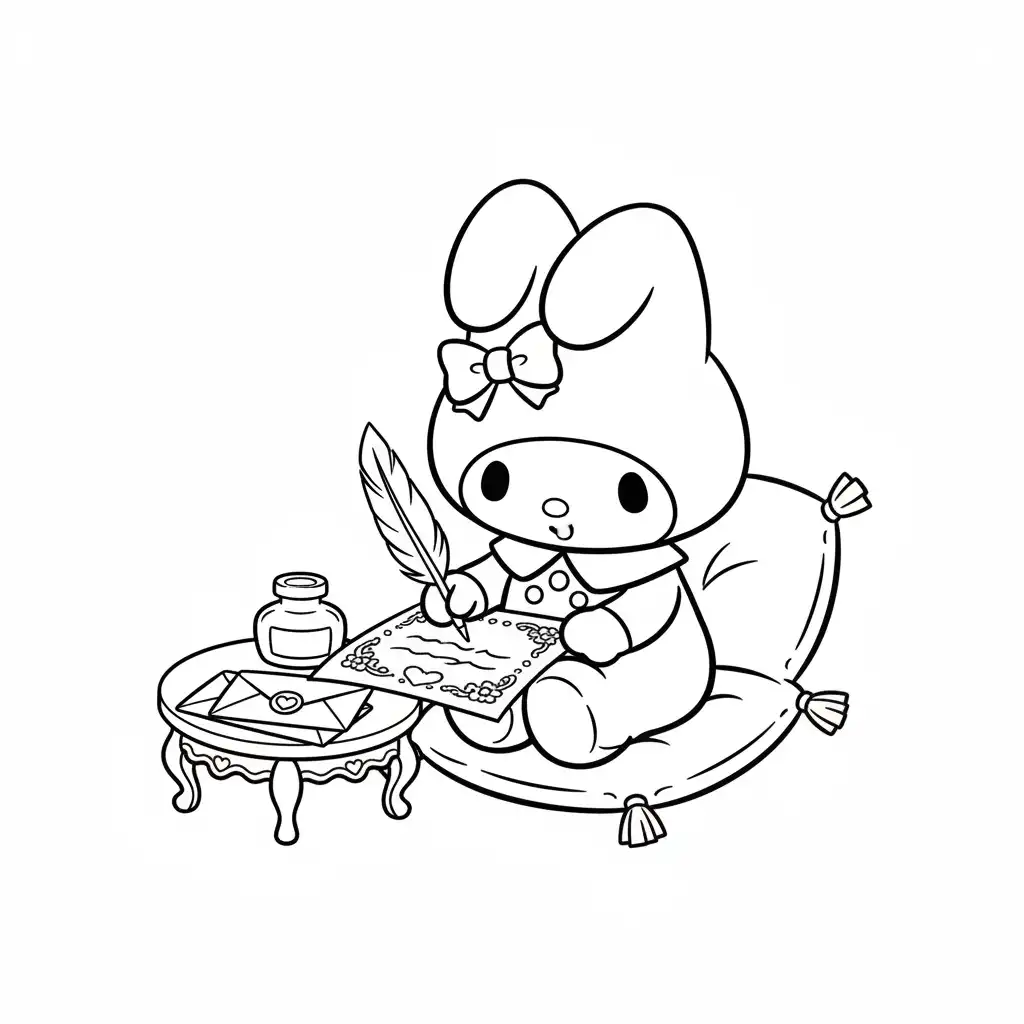 My Melody para colorear para niños para descargar