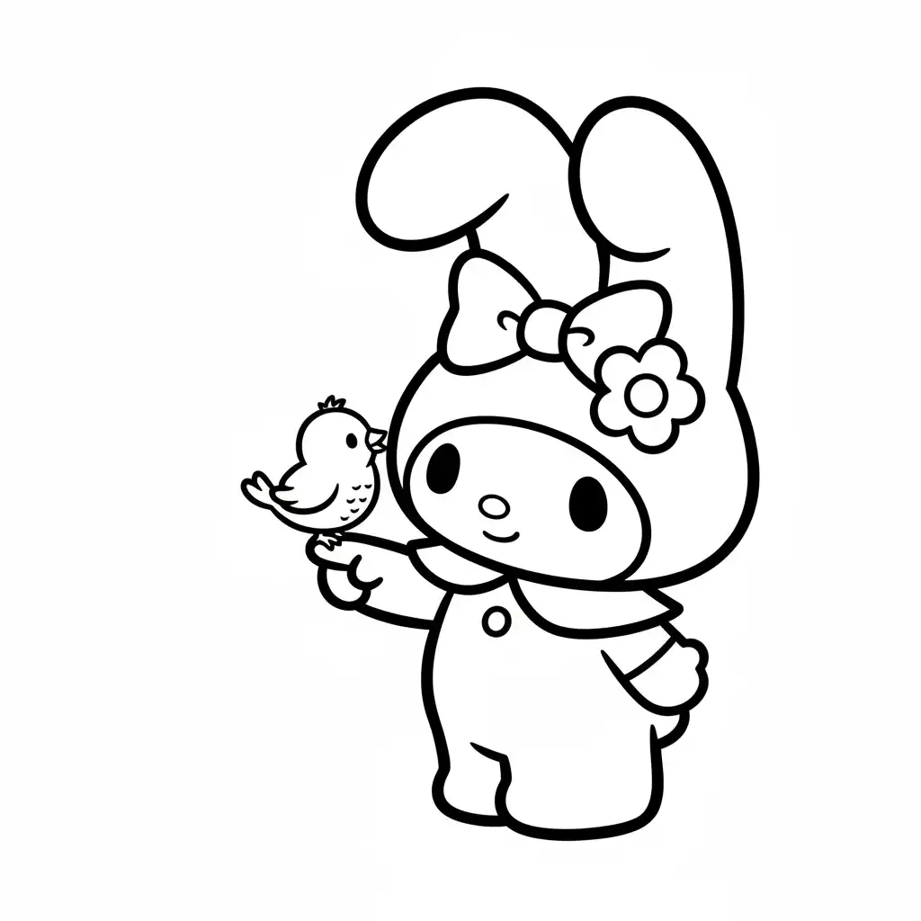My Melody para colorear para niño para imprimir gratis