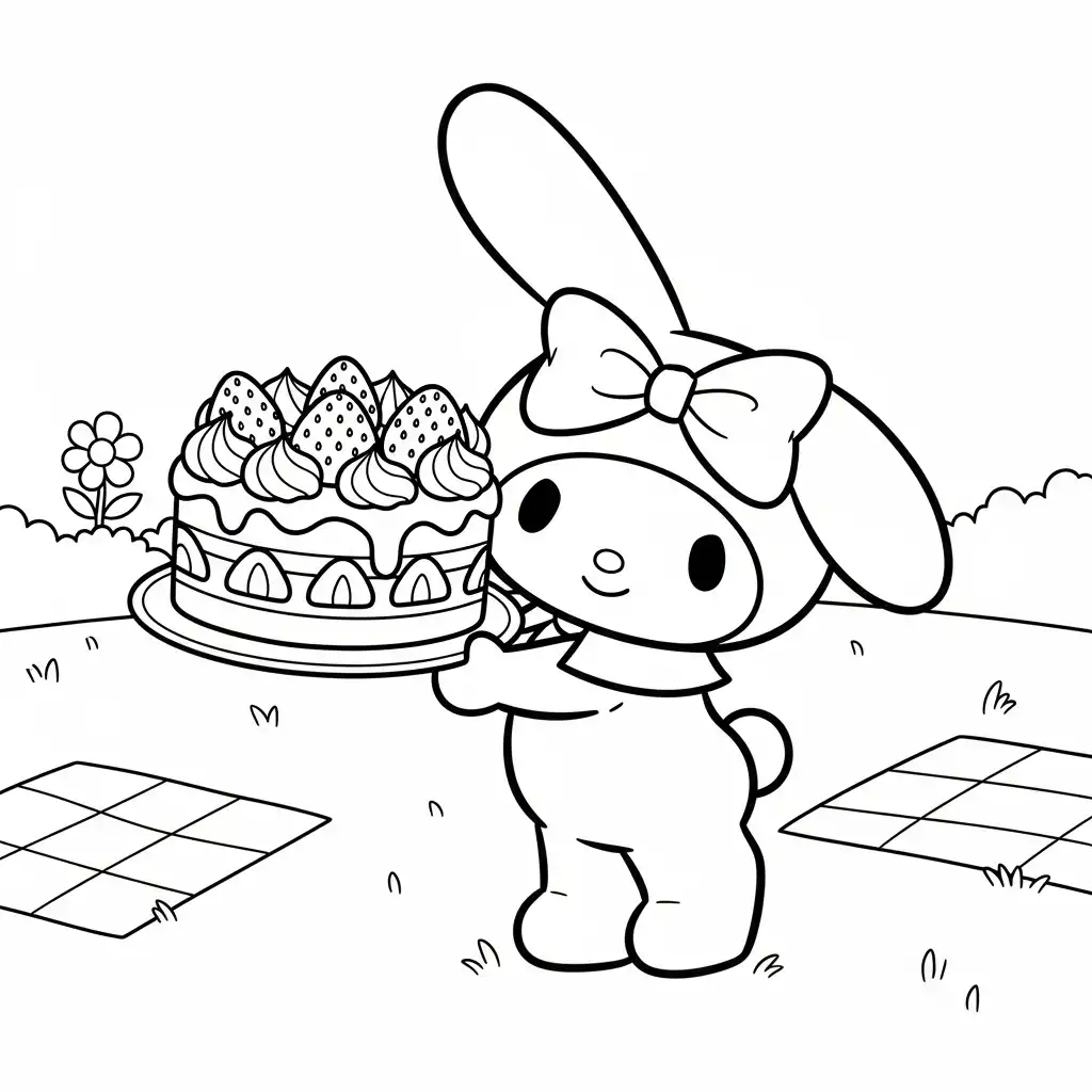 imprimir My Melody para colorear para niño