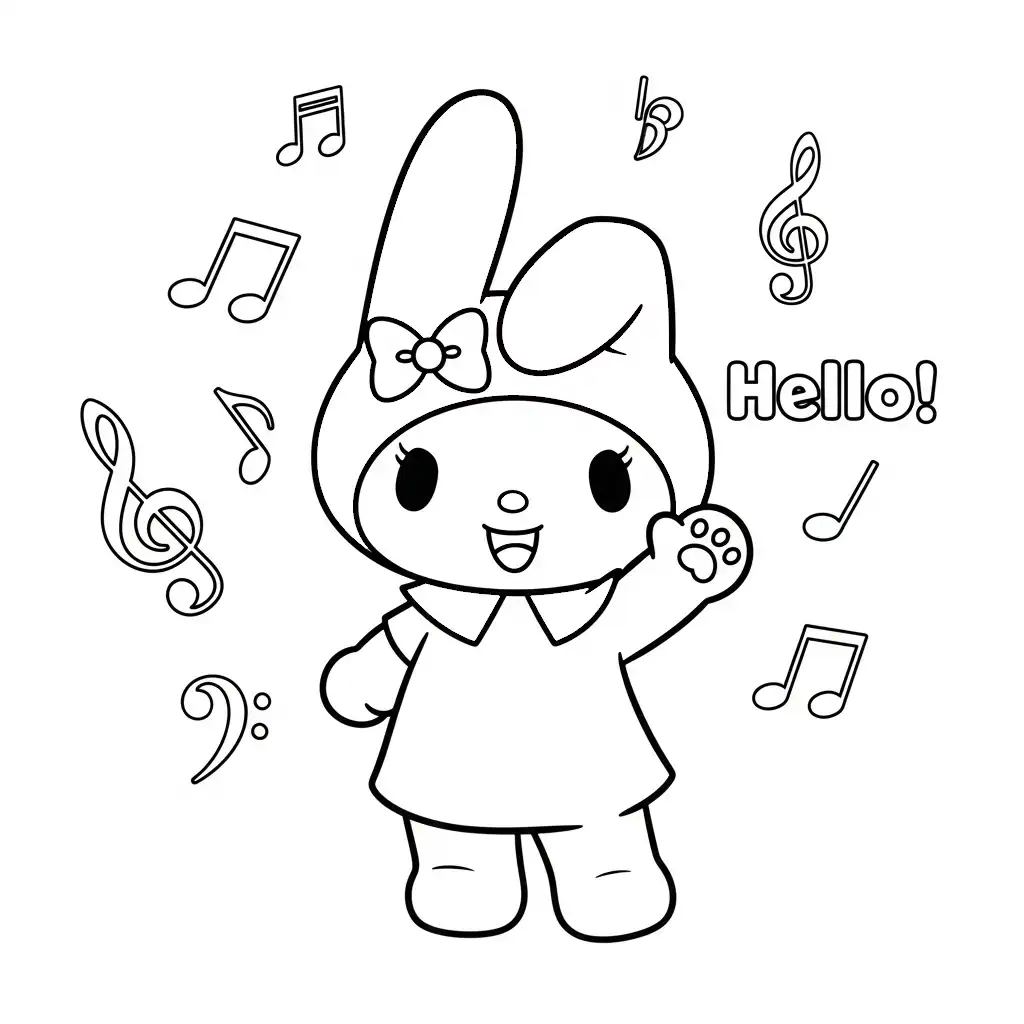 imagen de My Melody para colorear para niño 2