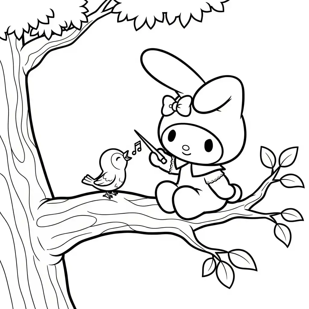 My Melody para colorear para imprimir gratis 2