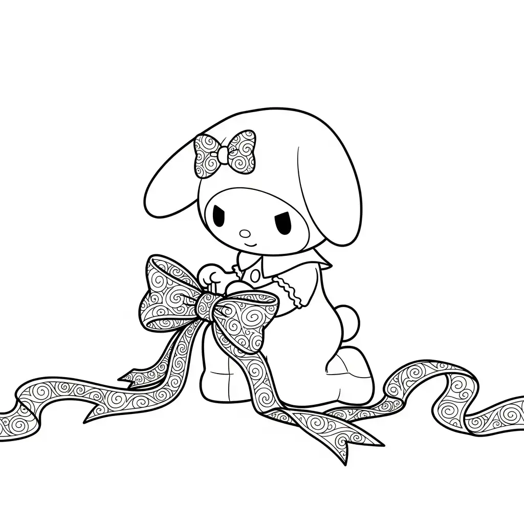 My Melody para colorear para imprimir gratis 3
