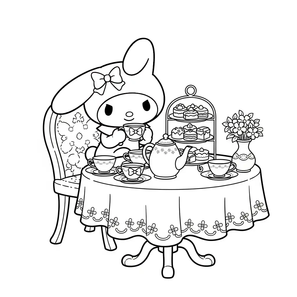 My Melody para colorear para niños para descargar 1