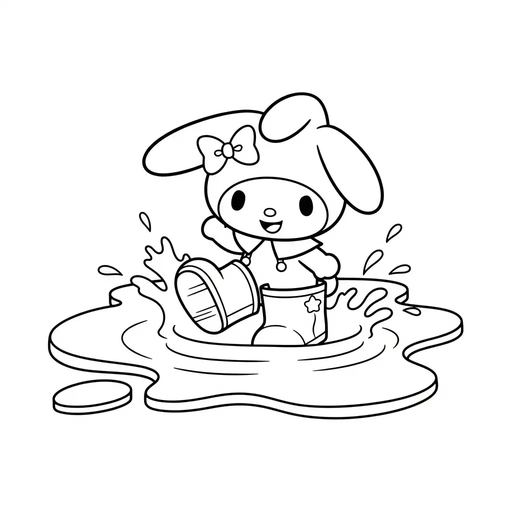 My Melody de niño para colorear para imprimir 1