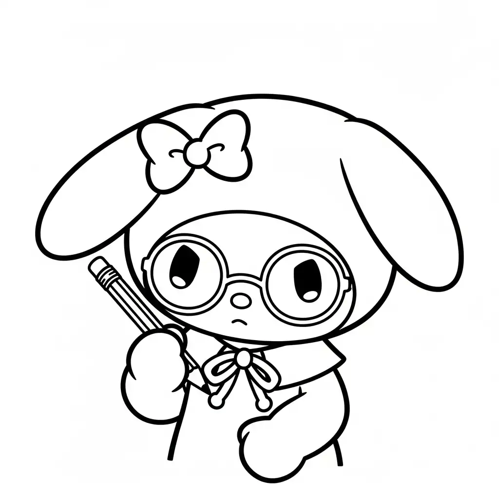 My Melody de niño para colorear para imprimir 2