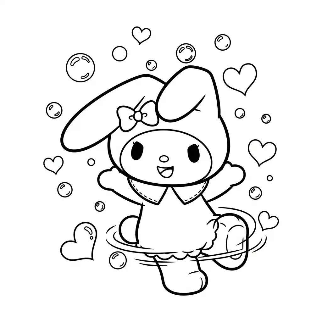My Melody para colorear para imprimir para niño de 3 años