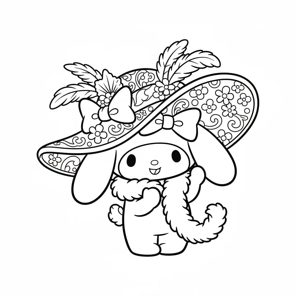 My Melody para colorear para imprimir para niño de 7 años