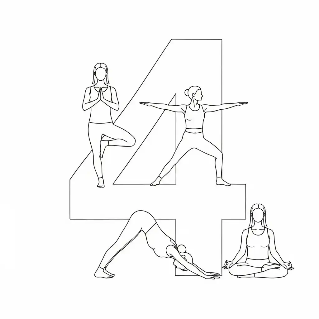 imagen de Numero 4 para colorear para niño