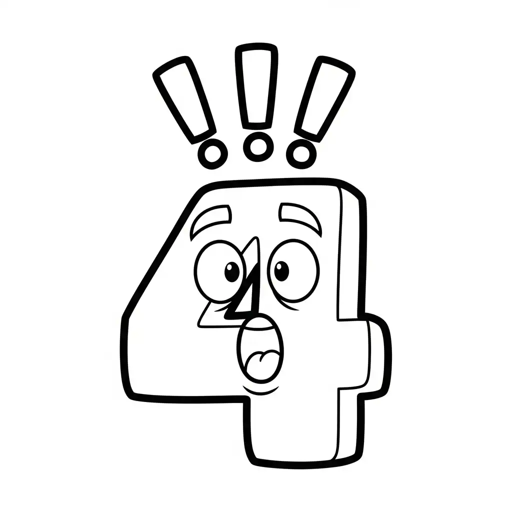 Numero 4 para colorear para imprimir pdf