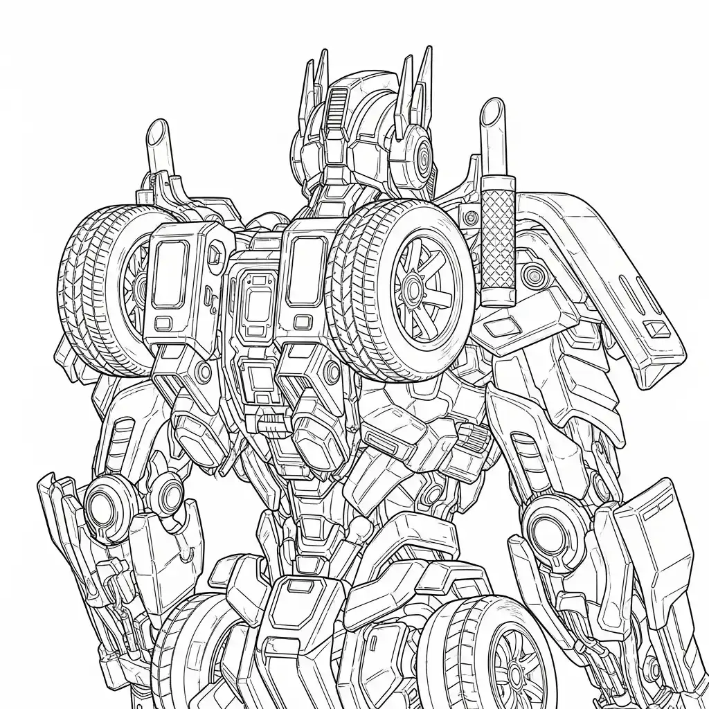 Optimus Prime para colorear educativo para niño