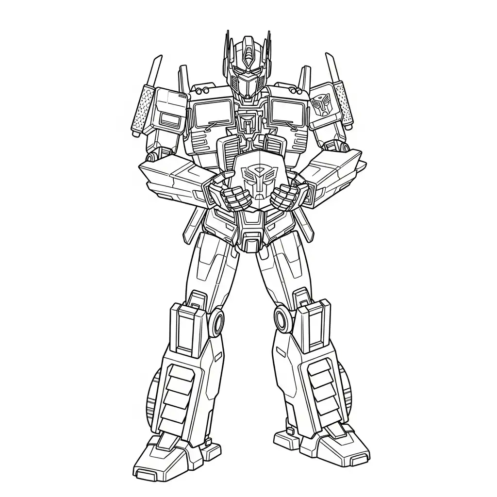 Optimus Prime para colorear para imprimir para niño de 4 años