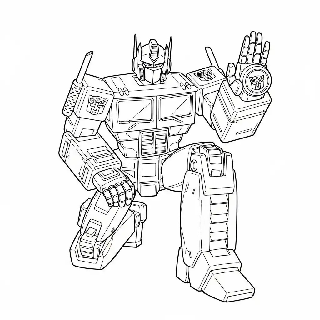 Optimus Prime para colorear para niño de 10 años