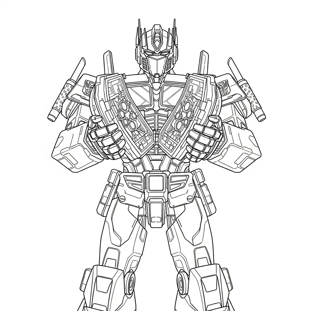 Optimus Prime para colorear y aprendizaje