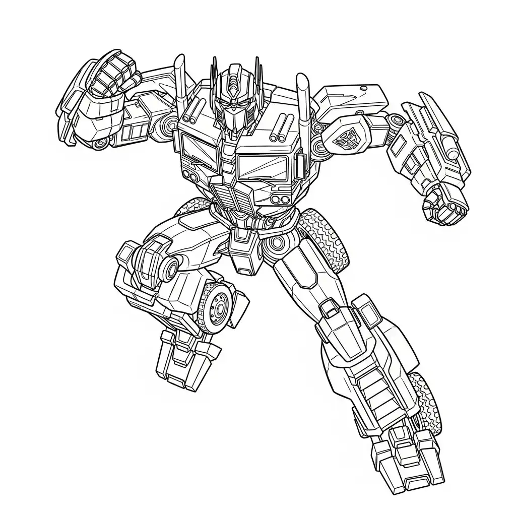Optimus Prime para colorear para bebé para imprimir