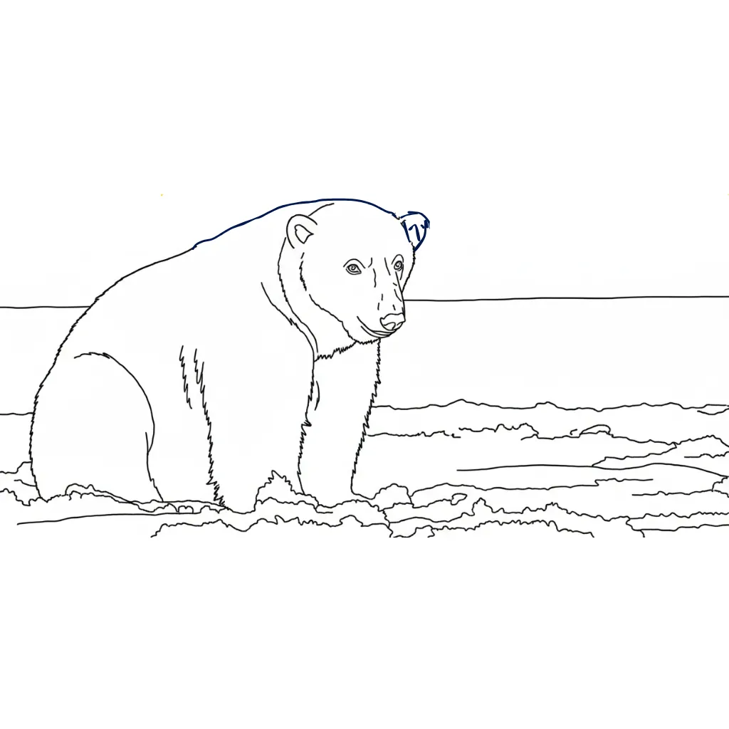 Oso Polar 1 para colorear para imprimir para niño de 3 años