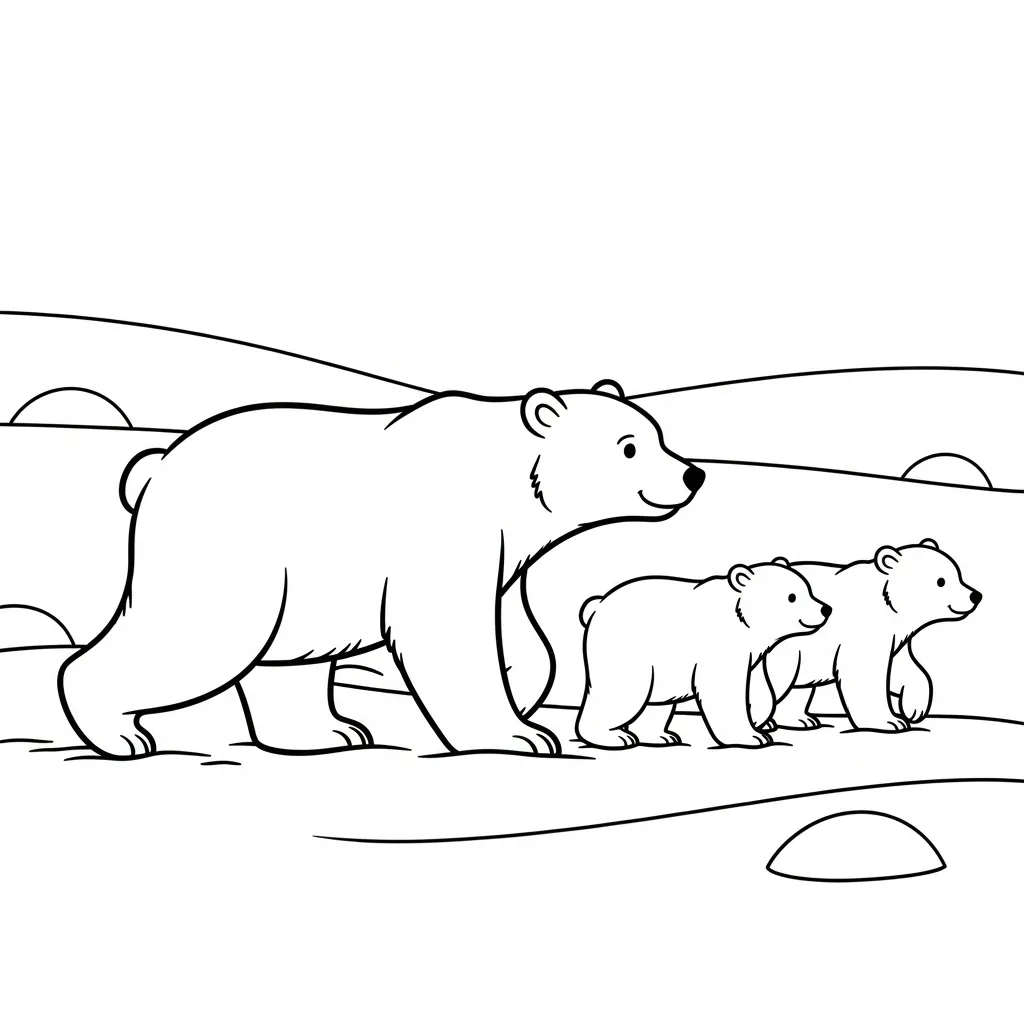 Oso Polar 12 para colorear para imprimir para niño de 7 años