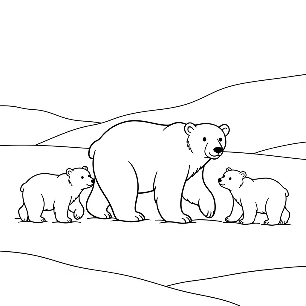 Oso Polar 18 para colorear para imprimir kawaii