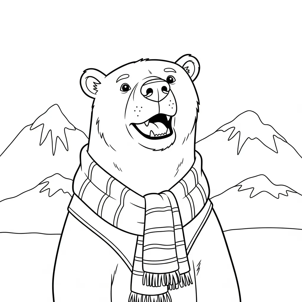 Oso Polar 19 para colorear para niños para imprimir gratis