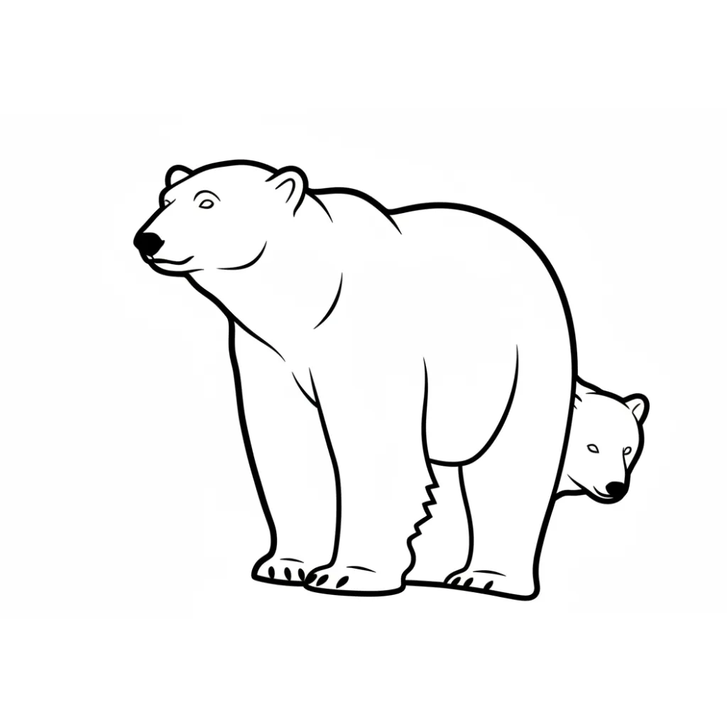 Oso Polar 2 para colorear para niño de 7 años
