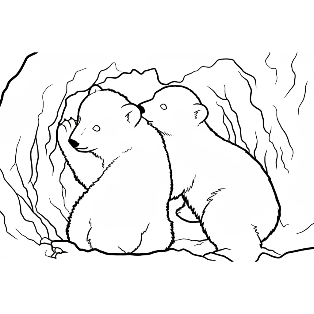 Oso Polar 6 para colorear educativo para niño