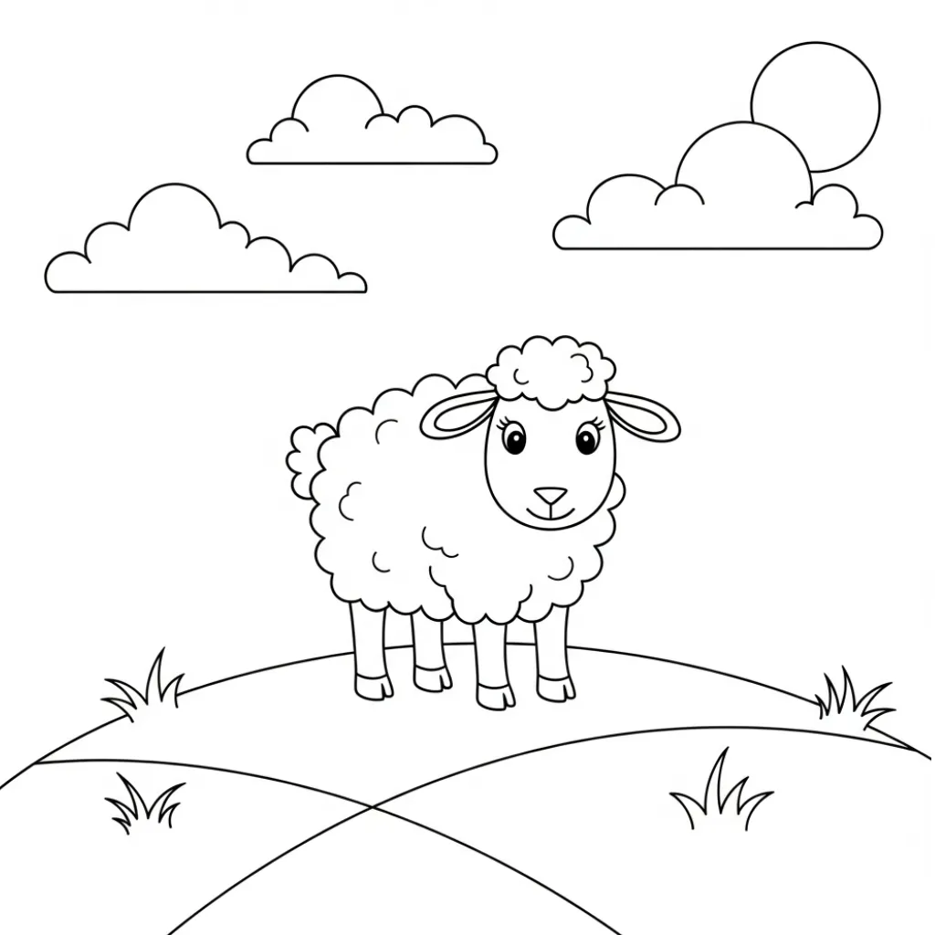 Ovejas 10 para colorear para imprimir