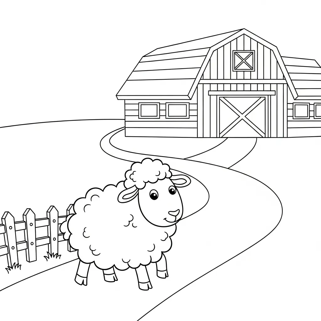 Ovejas 11 para colorear para bebé para imprimir