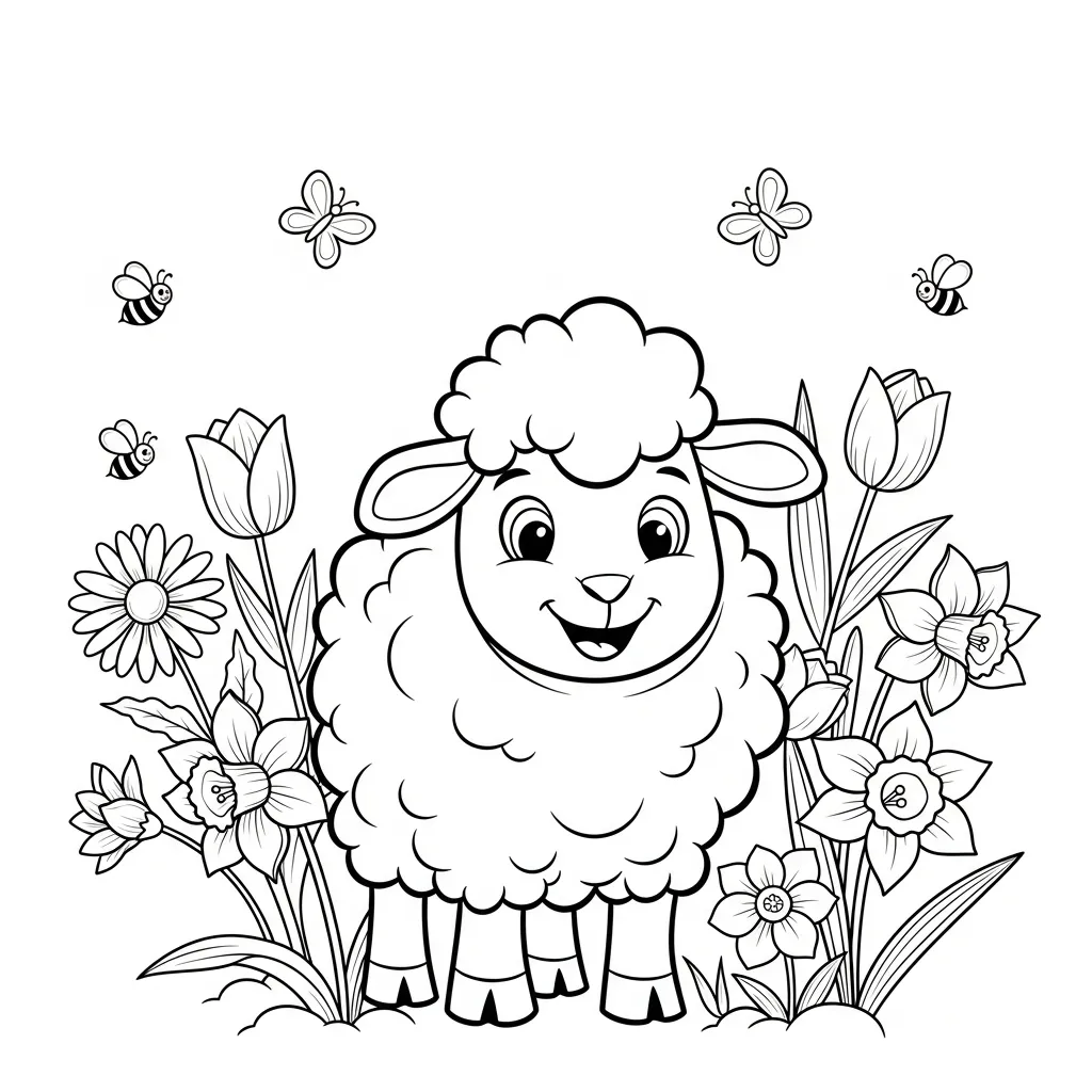 Ovejas 17 para colorear gratis para imprimir