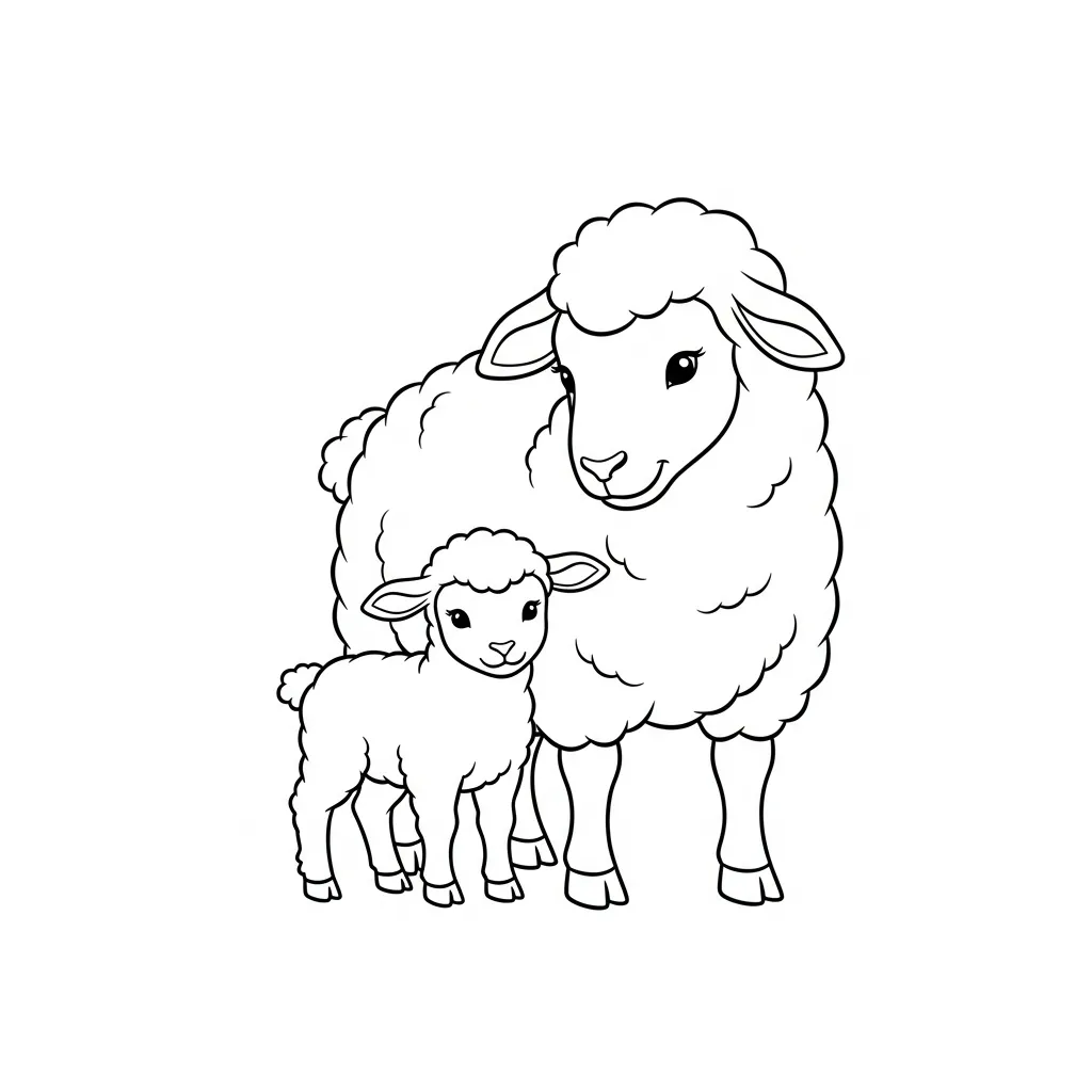 Ovejas 18 para colorear para niño de 5 años