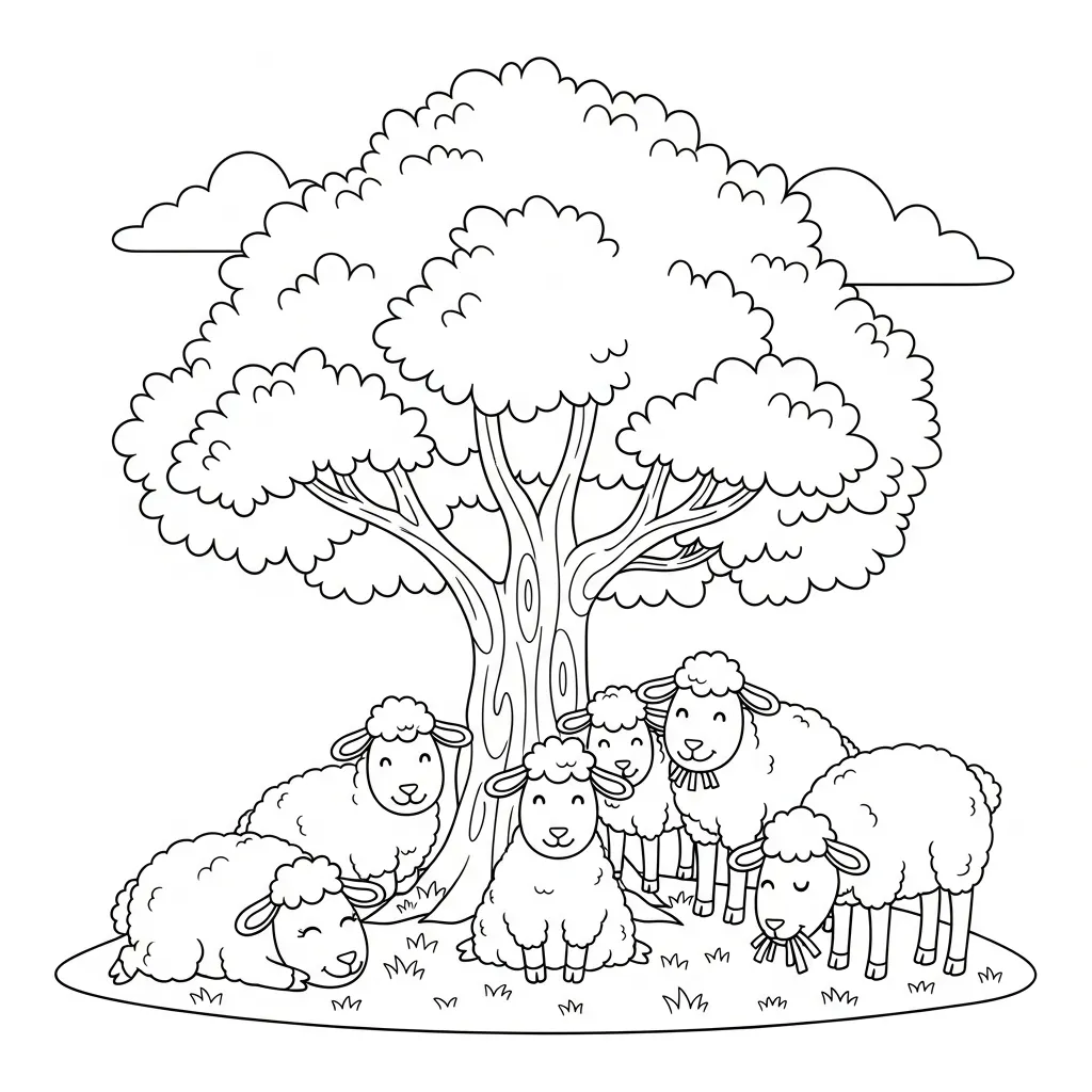 Ovejas 2 para colorear en línea