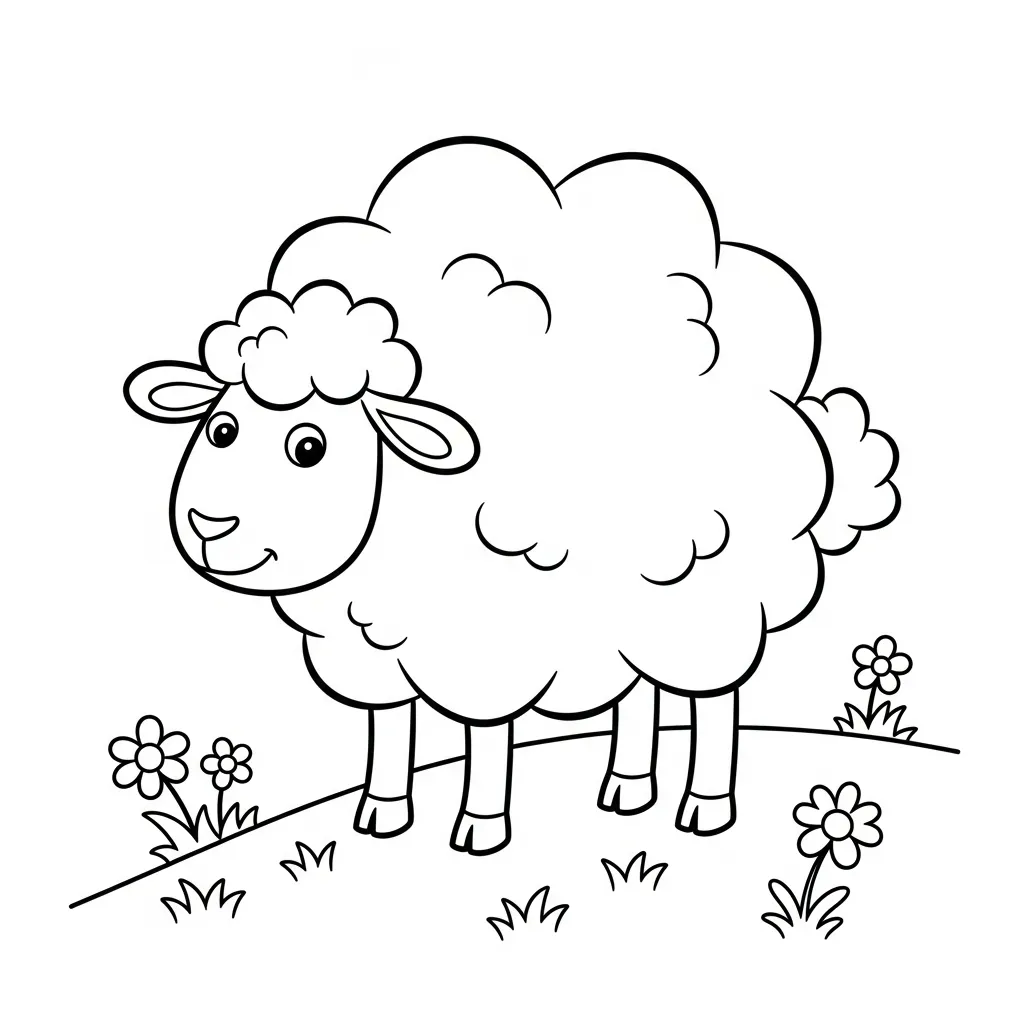 Ovejas 3 para colorear y aprendizaje