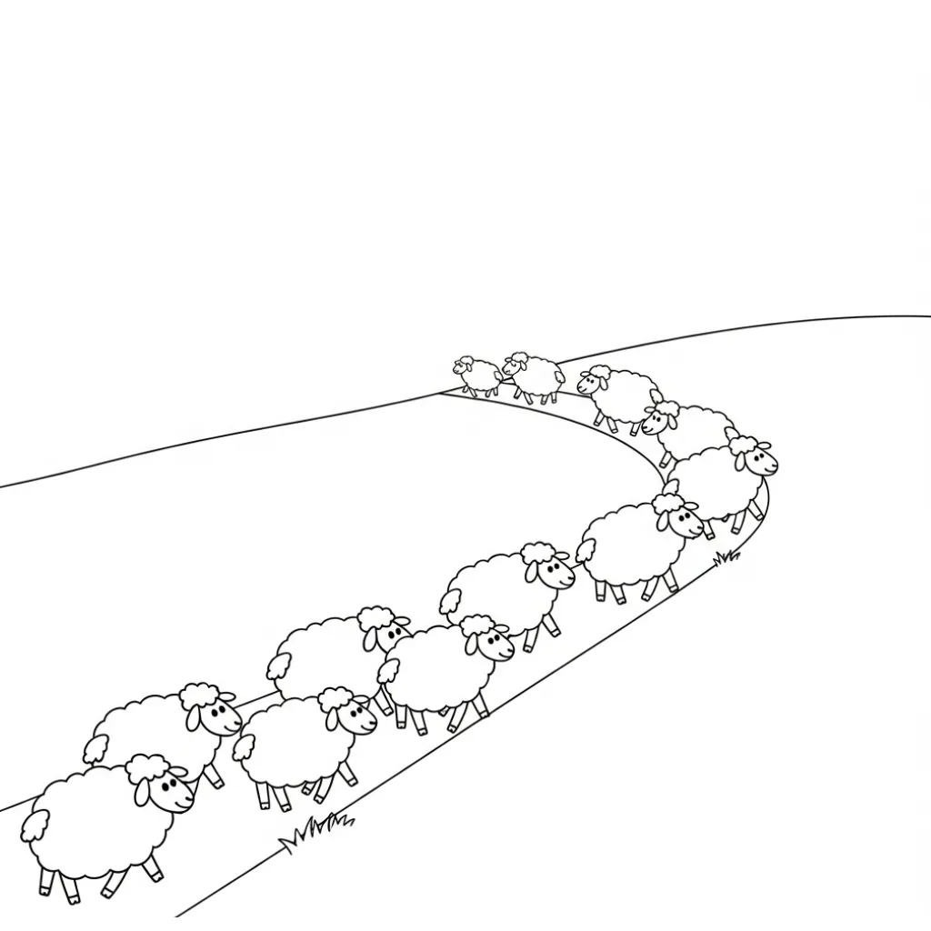 Ovejas 5 para dibujar en línea
