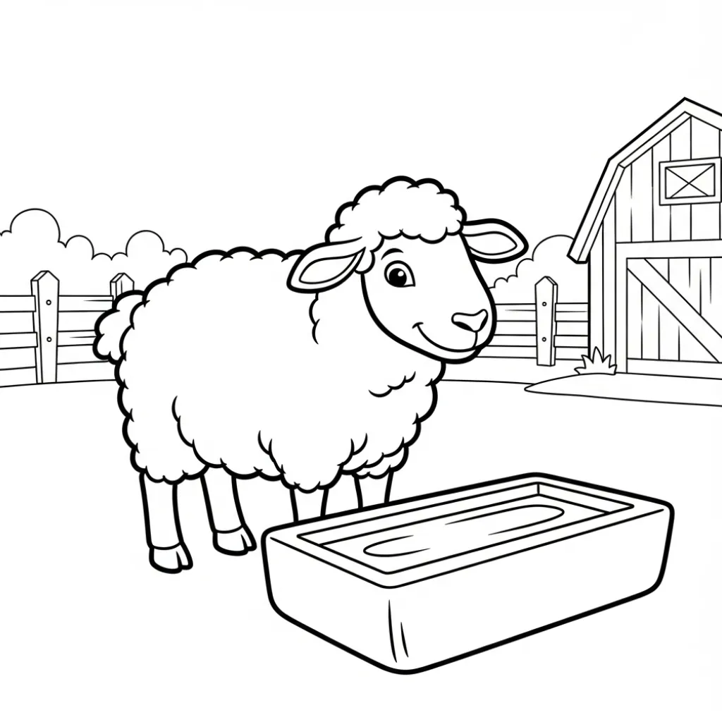 Ovejas 7 para colorear para niño de 6 años