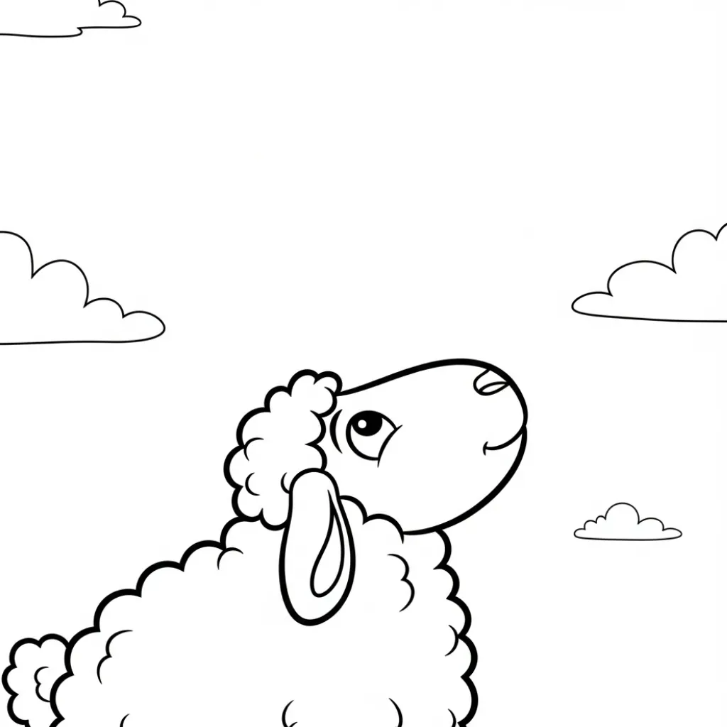 Ovejas 9 para colorear para niño gratis