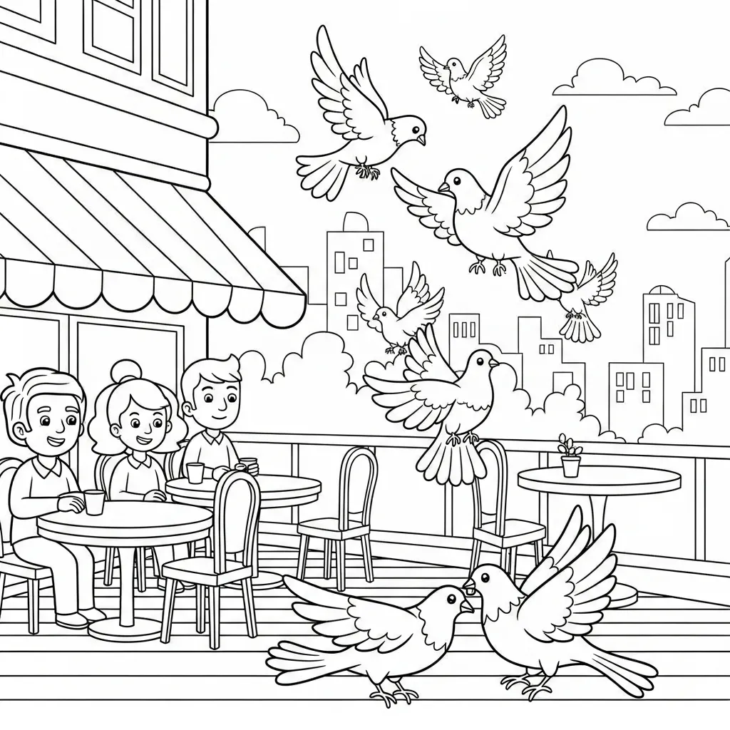 Palomas De La Paz2 para colorear para imprimir para niño de 4 años