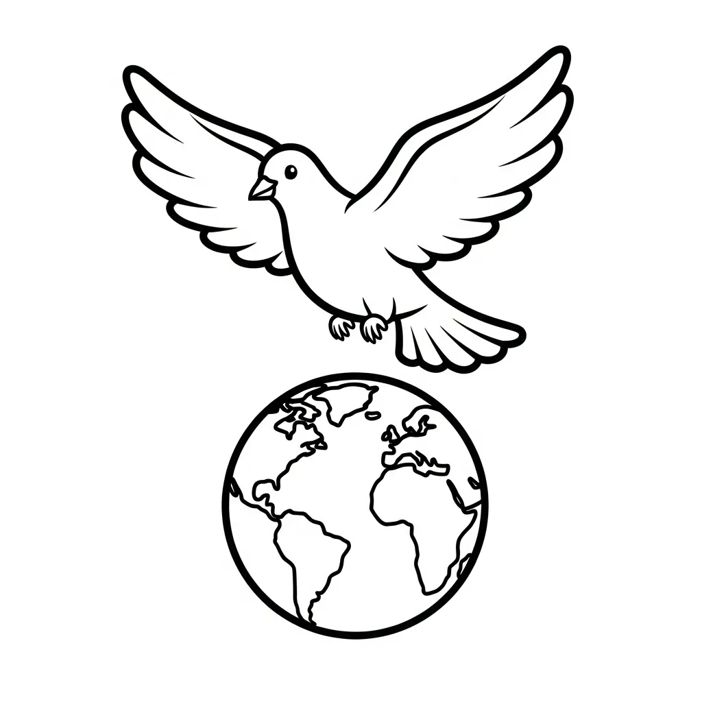 Palomas De La Paz5 para colorear para niño de 4 años