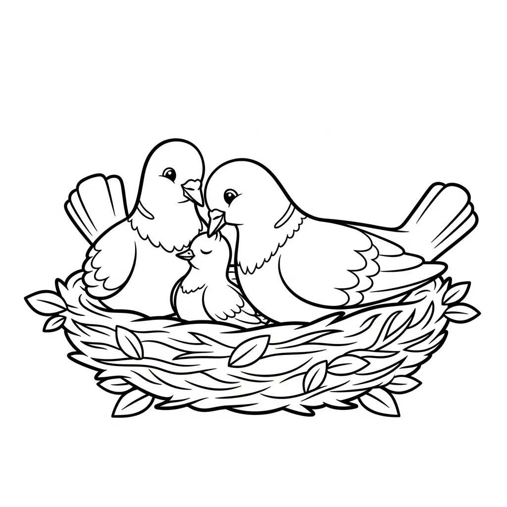 Palomas De La Paz6 para colorear para niños para imprimir