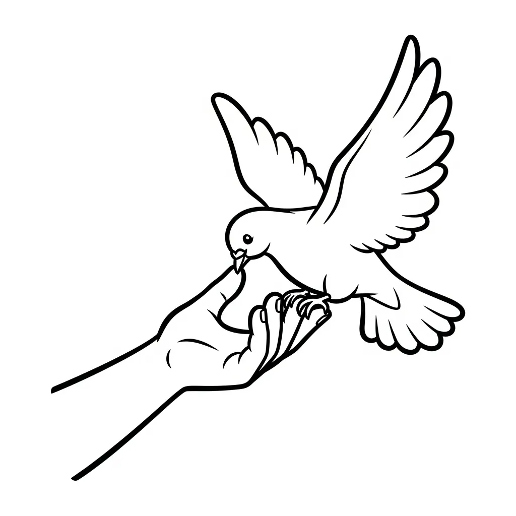 Palomas De La Paz8 para colorear para niño de 5 años