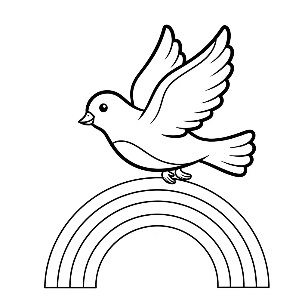 Palomas De La Paz9 para colorear para imprimir kawaii