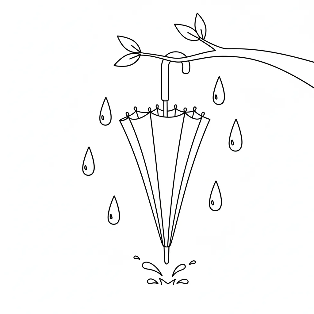 Paraguas 1 para colorear para imprimir para niño de 6 años