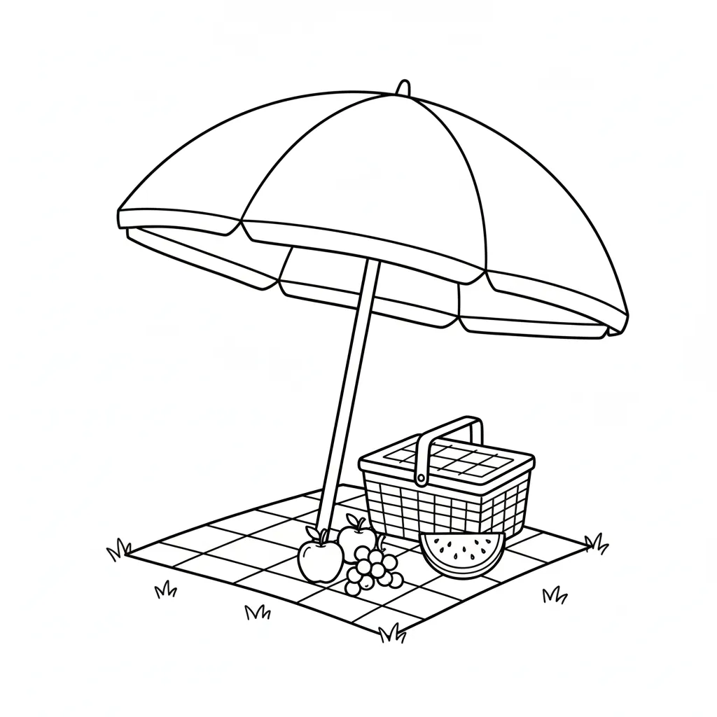 Paraguas 10 para colorear para niño de 6 años
