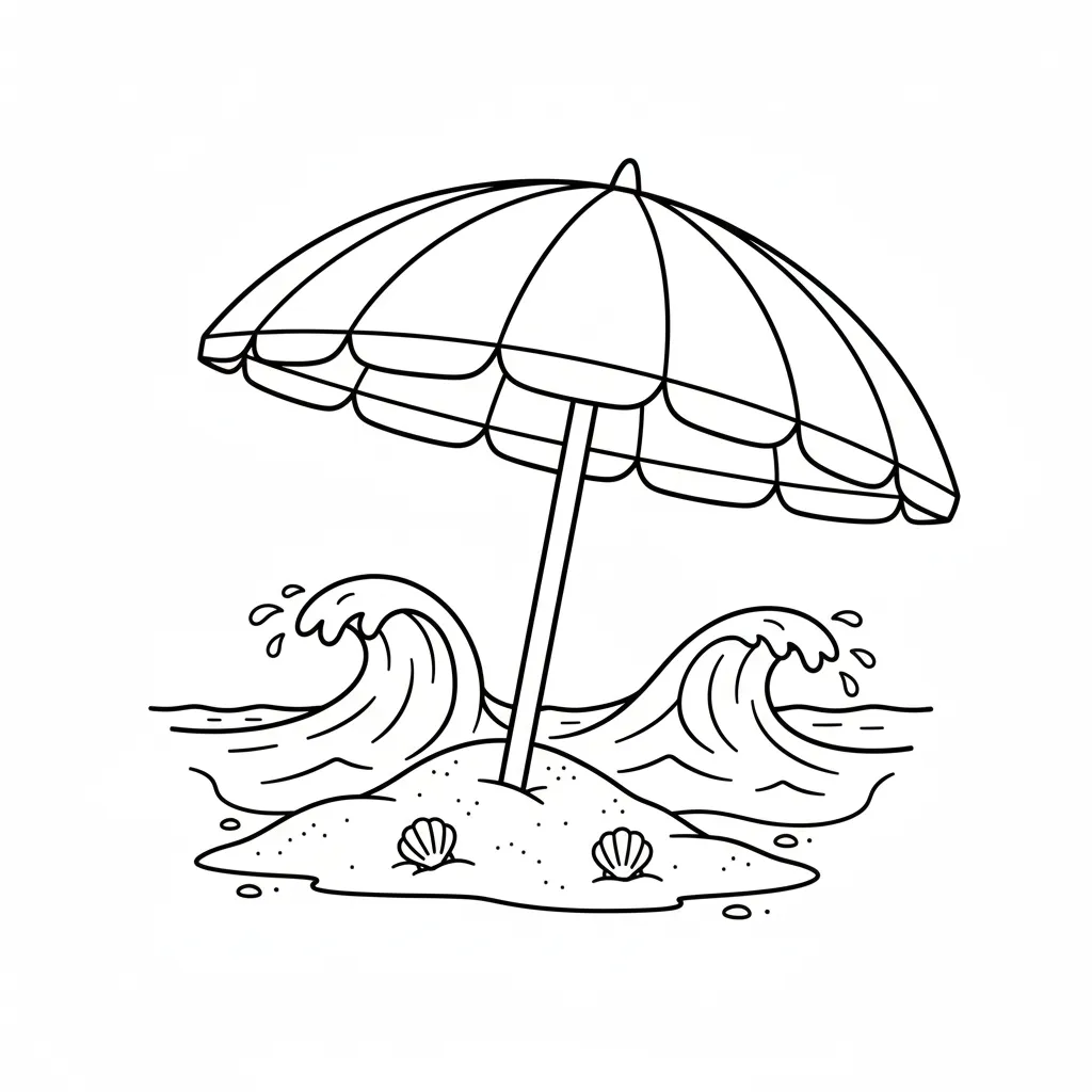 Paraguas 11 para colorear para imprimir para niño de 3 años