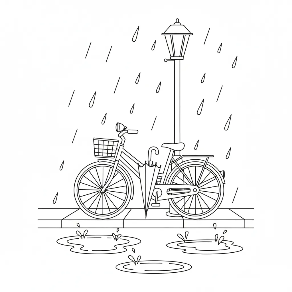 Paraguas 16 para colorear para niño de 5 años